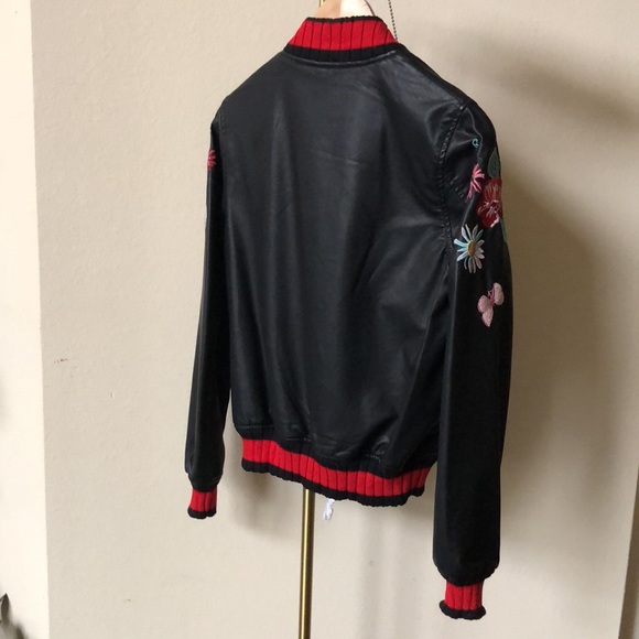 Never Worn Embroidered Leather Jacket - Picture 3 of 7